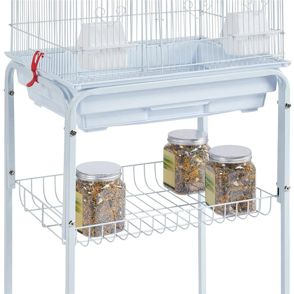 Yaheetech Rolling Metal Detachable Stand Bird Cage, White Animals & Pet Supplies > Pet Supplies > Bird Supplies > Bird Cages & Stands Yaheetech   