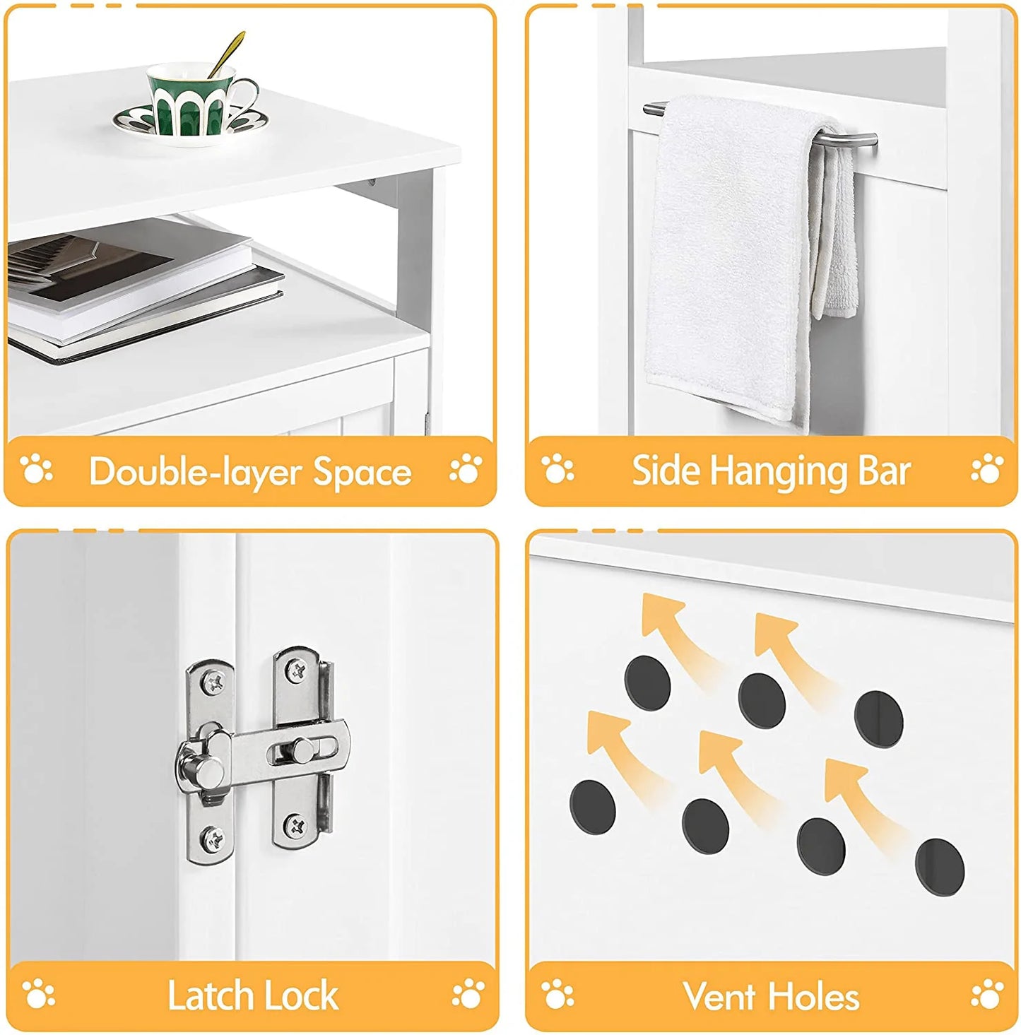 Yaheetech Wooden Cat Litter Box, Lockable Pet Side Table with Hidden Crate for Cats, Decorative Pet House with Structure and Open Shelf, L20.5Xw19.5Xh25.5 In, White Animals & Pet Supplies > Pet Supplies > Cat Supplies > Cat Furniture Yaheetech   