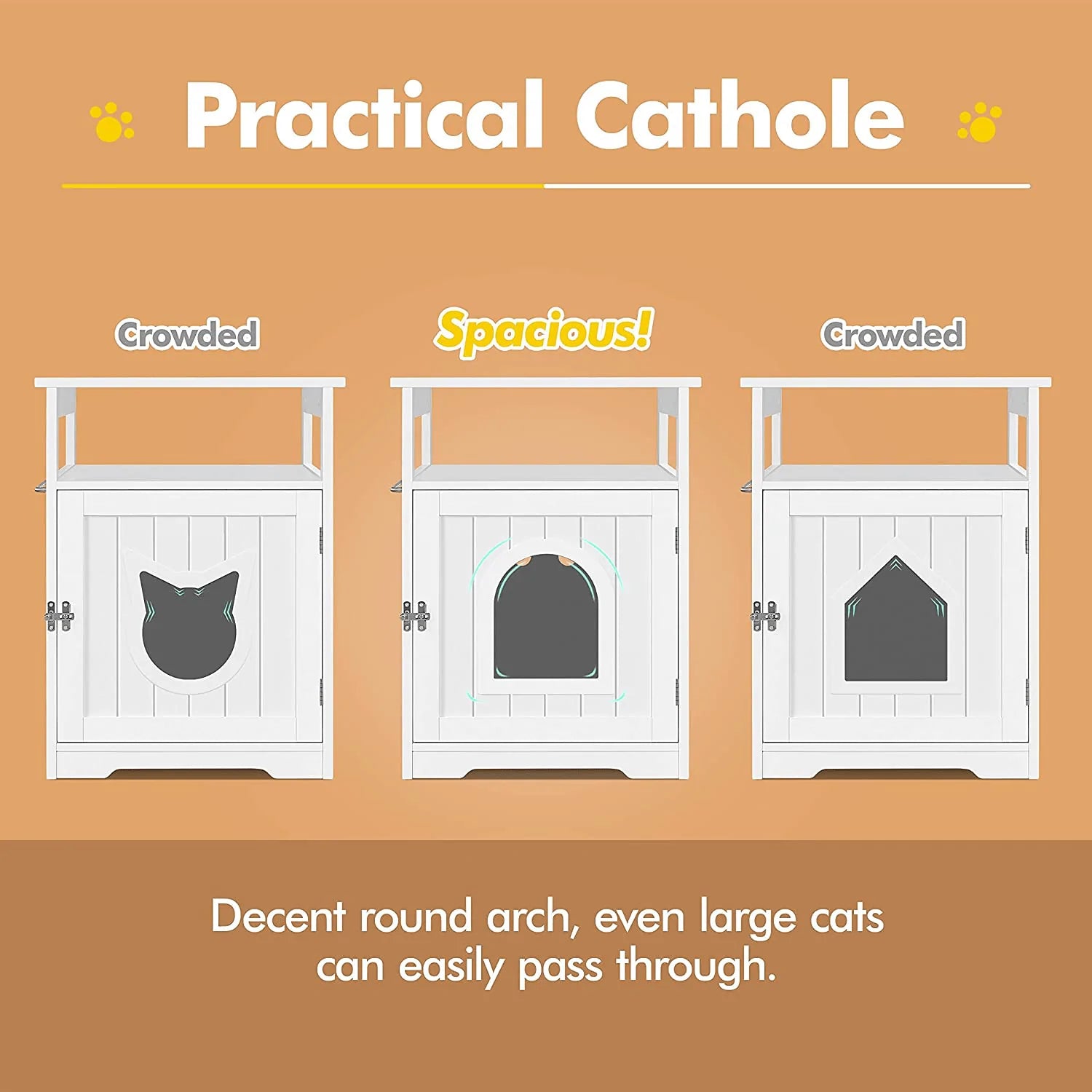 Yaheetech Wooden Cat Litter Box, Lockable Pet Side Table with Hidden Crate for Cats, Decorative Pet House with Structure and Open Shelf, L20.5Xw19.5Xh25.5 In, White Animals & Pet Supplies > Pet Supplies > Cat Supplies > Cat Furniture Yaheetech   