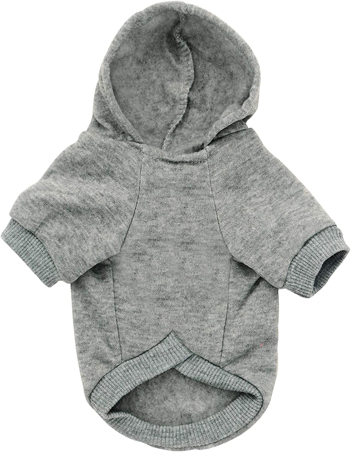 YAODHAOD Dog Hoodie, Winter Dog Sweaters Pet Warm Sweatshirt Cold Weather Puppy Clothes Coat for Ultra Small and Small Hooded Outfits Cat Apparel (M, Gray) Animals & Pet Supplies > Pet Supplies > Dog Supplies > Dog Apparel YAODHAOD Grey M:Chest Girth:11.7" 