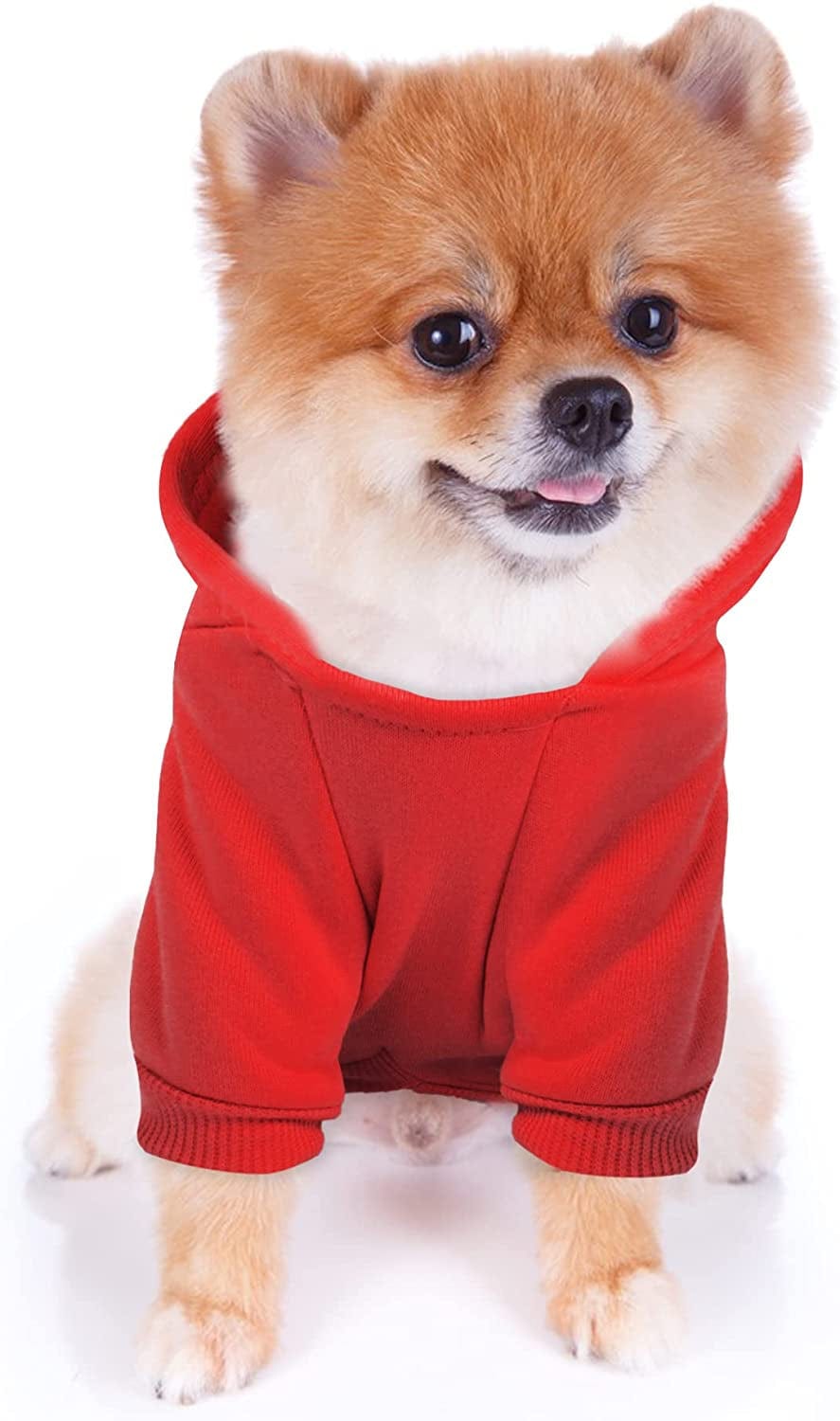 YAODHAOD Dog Hoodie, Winter Dog Sweaters Pet Warm Sweatshirt Cold Weather Puppy Clothes Coat for Ultra Small and Small Hooded Outfits Cat Apparel (M, Gray) Animals & Pet Supplies > Pet Supplies > Dog Supplies > Dog Apparel YAODHAOD Red M:Chest Girth:11.7" 