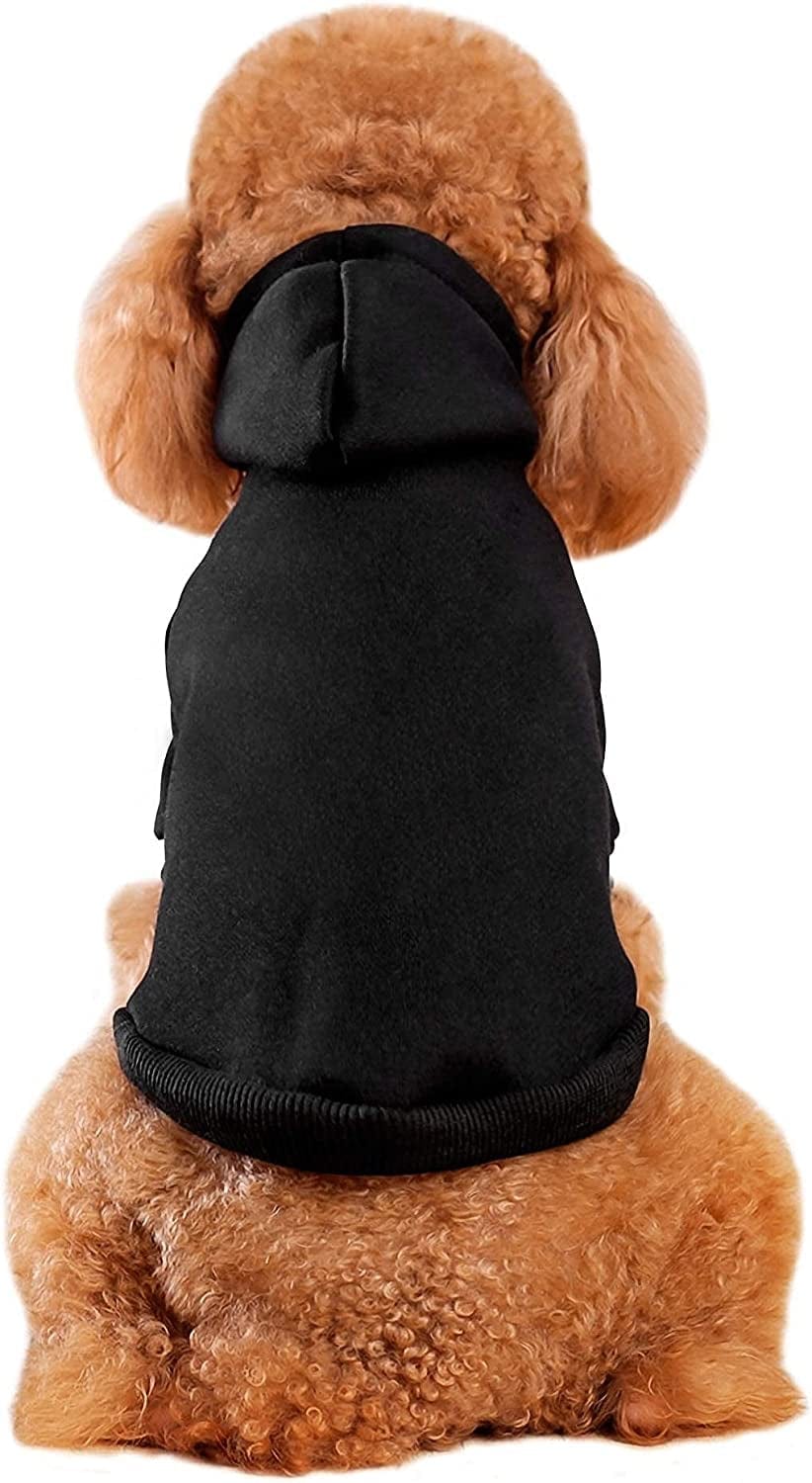 YAODHAOD Dog Hoodie, Winter Dog Sweaters Pet Warm Sweatshirt Cold Weather Puppy Clothes Coat for Ultra Small and Small Hooded Outfits Cat Apparel (M, Gray) Animals & Pet Supplies > Pet Supplies > Dog Supplies > Dog Apparel YAODHAOD Black M:Chest Girth:11.7" 