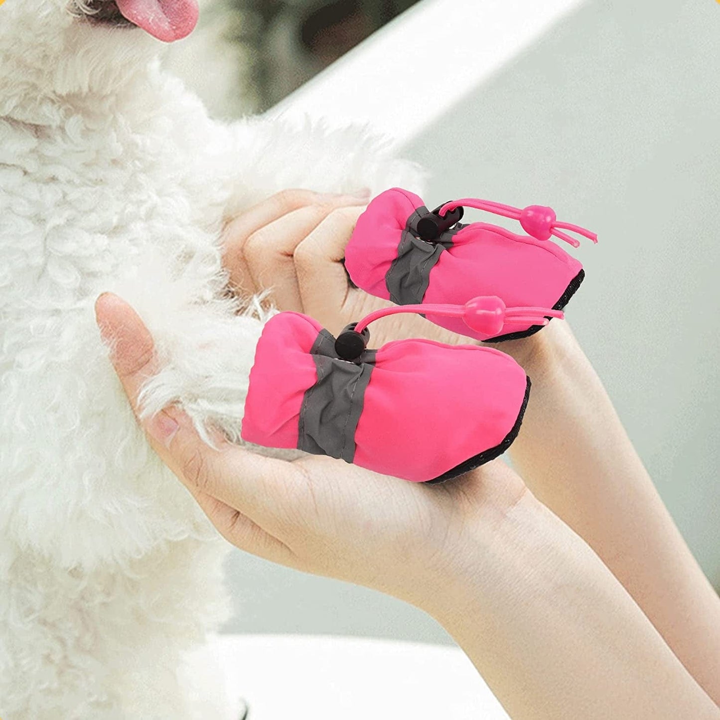 YAODHAOD Dog Shoes for Hot Pavement, 12PCS Paw Protector Boots for Dogs Summer Booties, Anti-Slip with Reflective Straps and Adjustable Straps Lightweight Puppy Shoes (Size 2: 1.27"X0.9"(L*W), Pink) Animals & Pet Supplies > Pet Supplies > Dog Supplies > Dog Apparel YAODHAOD   