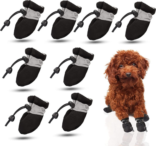 YAODHAOD Dog Shoes for Hot Pavement, 12PCS Paw Protector Boots for Dogs Summer Heat Resistant Booties, Anti-Slip with Reflective Straps and Adjustable Straps Lightweight Puppy Shoes (Size 6, Black) Animals & Pet Supplies > Pet Supplies > Dog Supplies > Dog Apparel YAODHAOD Black Size 2: 1.27"x0.9"(L*W) 