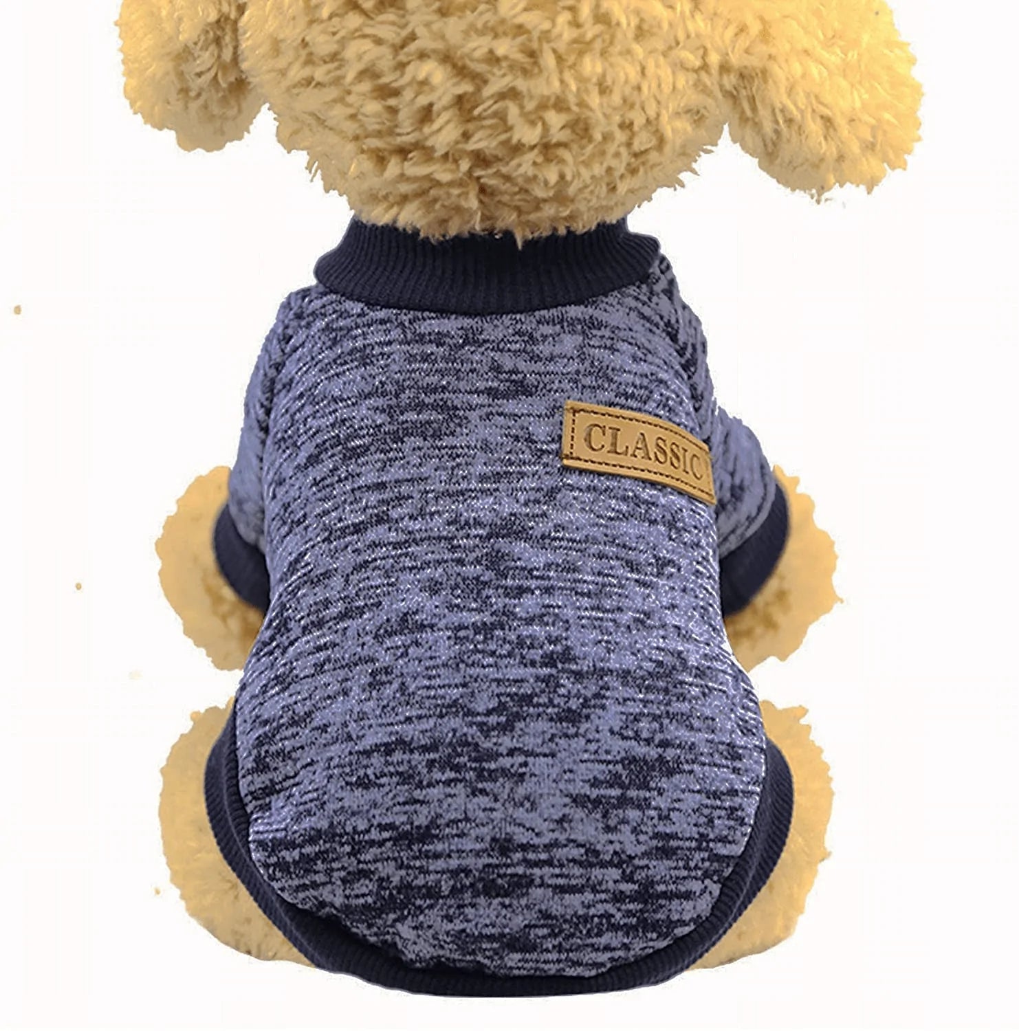 YAODHAOD Dog Sweater Winter Pet Dog Clothes Knitwear Soft Thickening Warm Pup Dogs Sweatshirt Coat for Small Dog Puppy Kitten Cat Animals & Pet Supplies > Pet Supplies > Cat Supplies > Cat Apparel YAODHAOD Blue Medium 