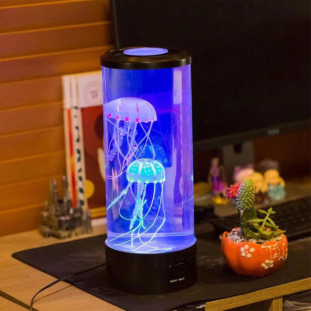 Yclkvgw Smart Home the Hypnoti Jellyfish Aquarium Seven Color Led Ocean Lantern Light Plastic