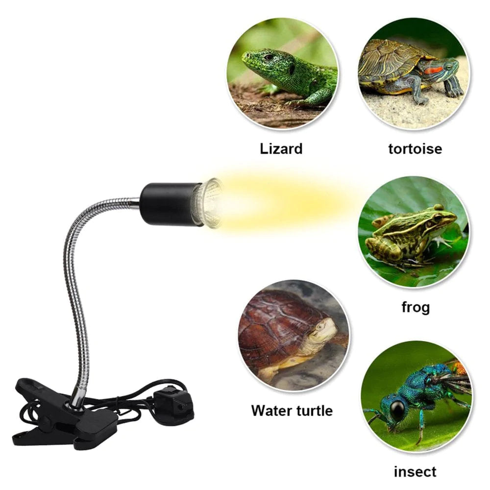 Yeacher 50W Reptile Heat Lamp Tortoise Heat Lamp Basking Lamp Adjustable with Clip for Reptiles Lizard Turtle Aquarium Bulb Included  Yeacher   