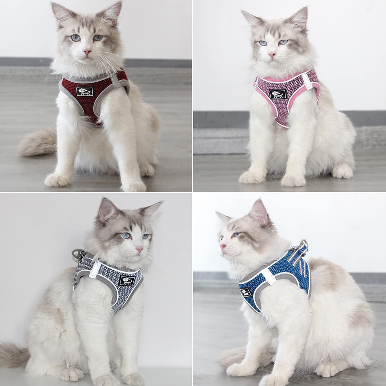 Yealay Cat Dog Harness and Lead Set, Soft Mesh Dog Puppy Harness Breathable Adjustable Cat Harness No Pull No Choke Vest Harness for Small Dogs Harnesses (Grey, XL Chest: 46Cm-52Cm) Animals & Pet Supplies > Pet Supplies > Dog Supplies > Dog Apparel Yealay   