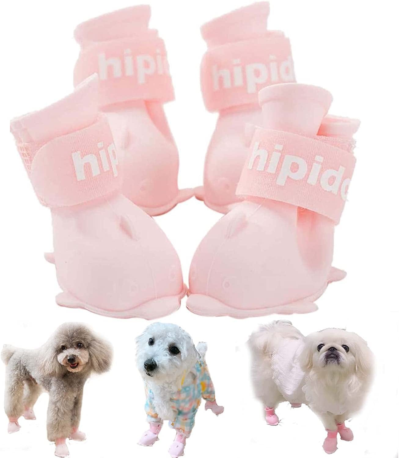 Yeduzyn 4Pcs Waterproof Dog Boots Dog Shoes for Snow and Rain Teddy Pomeranian Bichon Small Dogs Size Runs Small Please Check the Boots Size Carefully(Pink, Large) Animals & Pet Supplies > Pet Supplies > Dog Supplies > Dog Apparel Yeduzyn Pink Large 