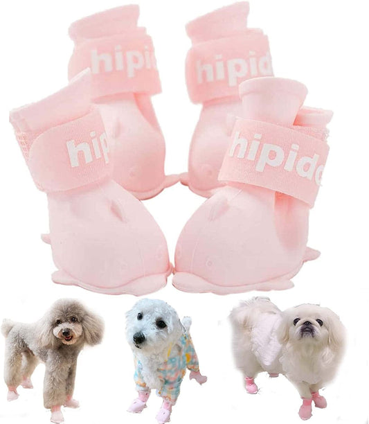 Yeduzyn 4Pcs Waterproof Dog Boots Dog Shoes for Snow and Rain Teddy Pomeranian Bichon Small Dogs Size Runs Small Please Check the Boots Size Carefully(Pink, Large) Animals & Pet Supplies > Pet Supplies > Dog Supplies > Dog Apparel Yeduzyn Pink Large 