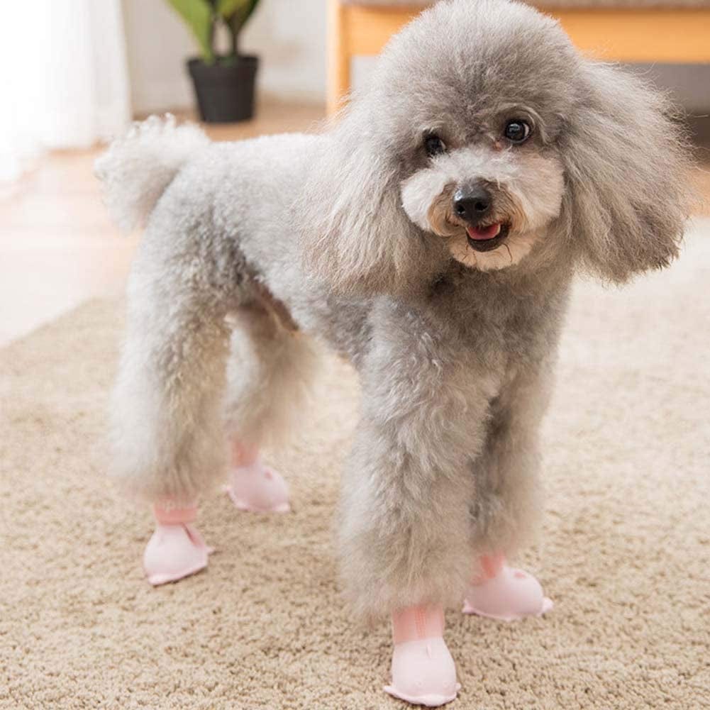 Yeduzyn 4Pcs Waterproof Dog Boots Dog Shoes for Snow and Rain Teddy Pomeranian Bichon Small Dogs Size Runs Small Please Check the Boots Size Carefully(Pink, Large) Animals & Pet Supplies > Pet Supplies > Dog Supplies > Dog Apparel Yeduzyn   