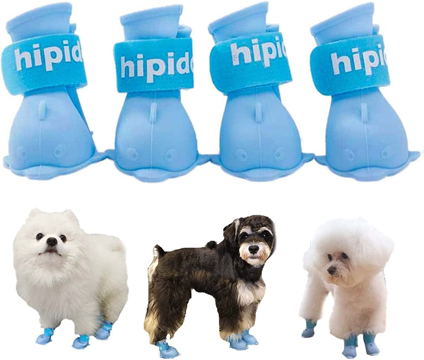 Yeduzyn 4Pcs Waterproof Dog Boots Dog Shoes for Snow and Rain Teddy Pomeranian Bichon Small Dogs Size Runs Small Please Check the Boots Size Carefully(Pink, Large) Animals & Pet Supplies > Pet Supplies > Dog Supplies > Dog Apparel Yeduzyn Blue Large 