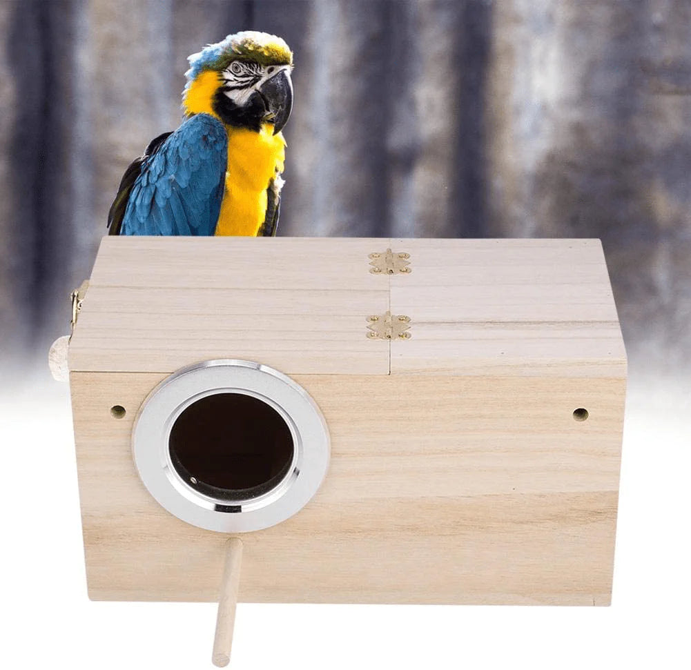 Yencoly Bird Breeding House with Stand Bird Aviary Cage Box, Non-Toxic Parrotlets Mating Box, Wood House Lovebirds for Budgerigars Cockatiel for Parrot(Right Opening) Animals & Pet Supplies > Pet Supplies > Bird Supplies > Bird Cages & Stands Yencoly   