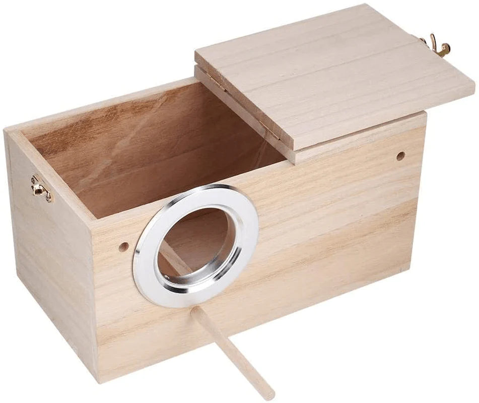 Yencoly Bird Breeding House with Stand Bird Aviary Cage Box, Non-Toxic Parrotlets Mating Box, Wood House Lovebirds for Budgerigars Cockatiel for Parrot(Right Opening) Animals & Pet Supplies > Pet Supplies > Bird Supplies > Bird Cages & Stands Yencoly   