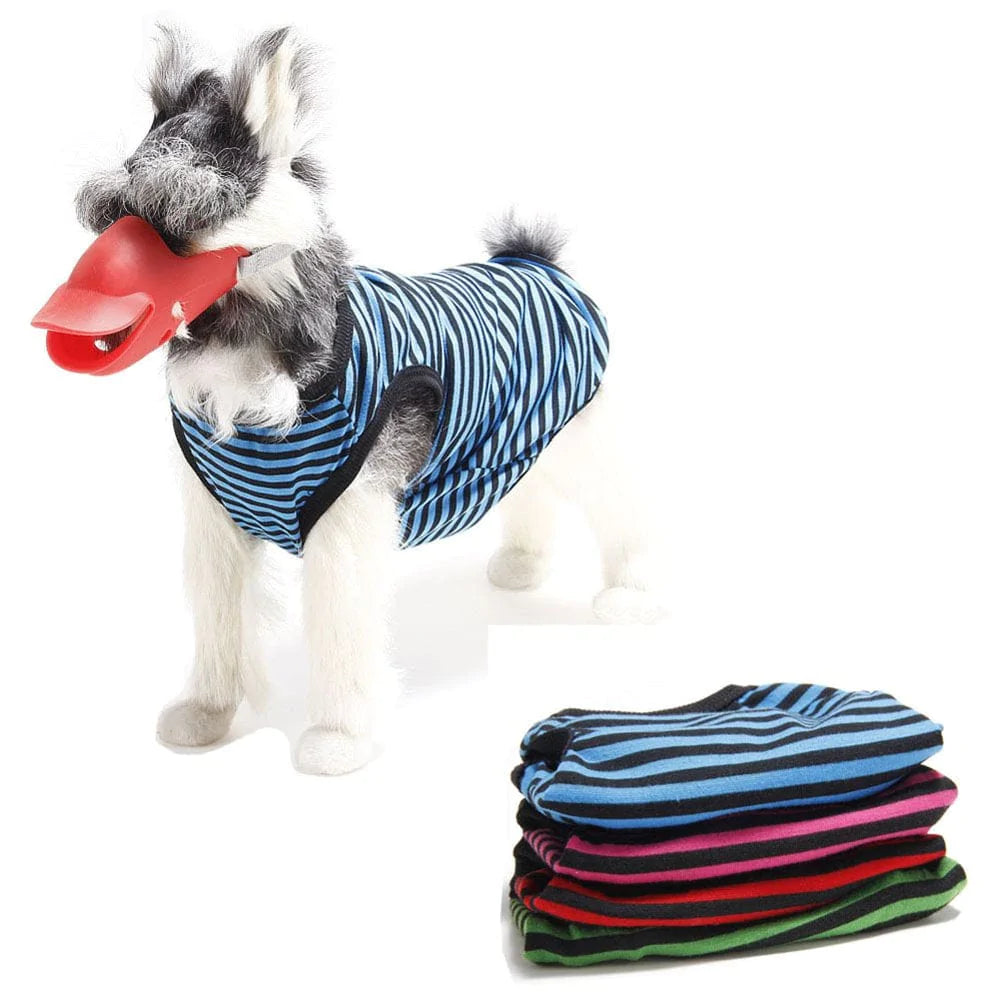 Yesbay Adorable Stripe Pet Dog Puppy Cat Vest Clothes Costume Breathable Apparel Outfit,Blue