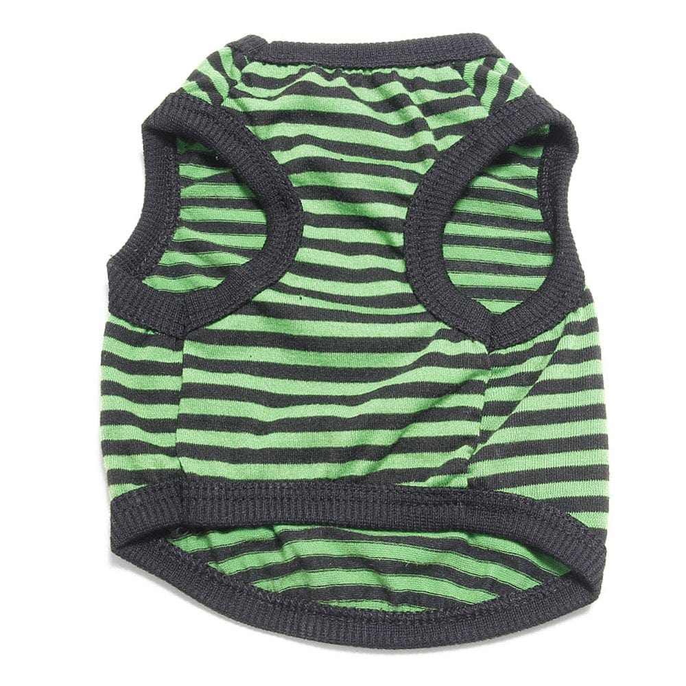 Yesbay Adorable Stripe Pet Dog Puppy Cat Vest Clothes Costume Breathable Apparel Outfit,Blue Animals & Pet Supplies > Pet Supplies > Cat Supplies > Cat Apparel Yesbay M Green 
