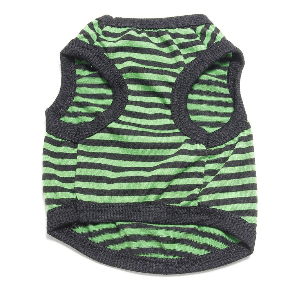 Yesbay Adorable Stripe Pet Dog Puppy Cat Vest Clothes Costume Breathable Apparel Outfit,Blue Animals & Pet Supplies > Pet Supplies > Dog Supplies > Dog Apparel Yesbay M Green 