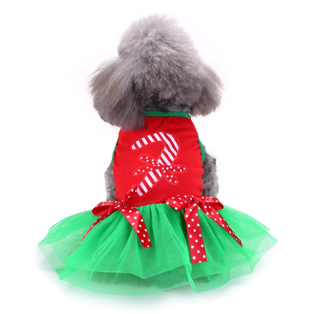 Yesbay Christmas Pet Dog Puppy Princess Dress Skirt Clothes Soft Warm Costume Apparel,Red+Green Animals & Pet Supplies > Pet Supplies > Dog Supplies > Dog Apparel Yesbay L Red+Green 