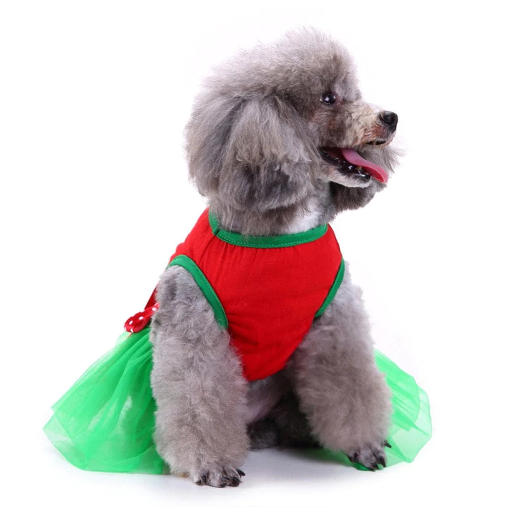 Yesbay Christmas Pet Dog Puppy Princess Dress Skirt Clothes Soft Warm Costume Apparel,Red+Green Animals & Pet Supplies > Pet Supplies > Dog Supplies > Dog Apparel Yesbay   