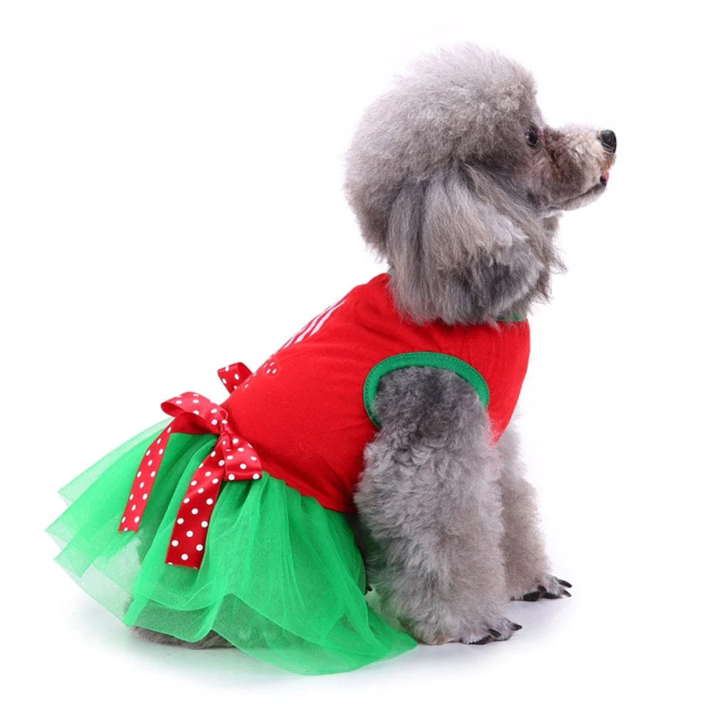 Yesbay Christmas Pet Dog Puppy Princess Dress Skirt Clothes Soft Warm Costume Apparel,Red+Green Animals & Pet Supplies > Pet Supplies > Dog Supplies > Dog Apparel Yesbay   