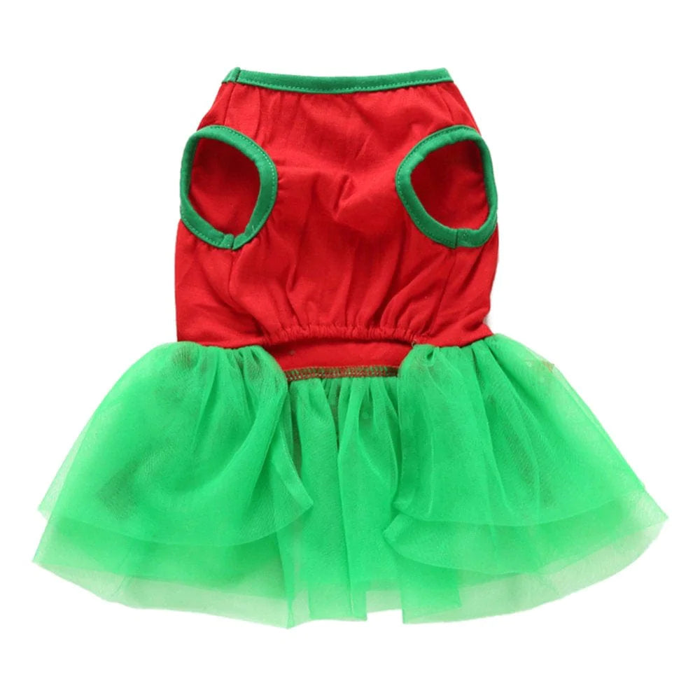 Yesbay Christmas Pet Dog Puppy Princess Dress Skirt Clothes Soft Warm Costume Apparel,Red+Green Animals & Pet Supplies > Pet Supplies > Dog Supplies > Dog Apparel Yesbay   