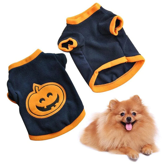 Yesbay Cute Pet Dog Halloween Pumpkin T-Shirt Warm Costume Breathable Clothes Apparel Animals & Pet Supplies > Pet Supplies > Dog Supplies > Dog Apparel Yesbay M Black+Orange 