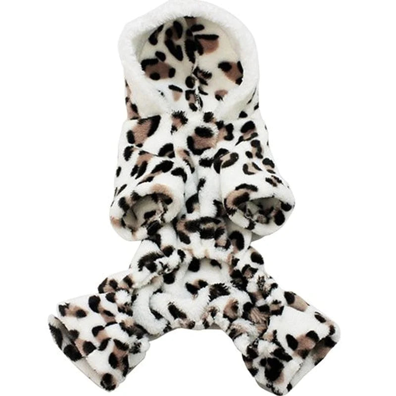 Yesbay Leopard Warm Winter Pet Dog Puppy Clothes Hoodie Jumpsuit Pajamas Outwear Animals & Pet Supplies > Pet Supplies > Dog Supplies > Dog Apparel Yesbay   