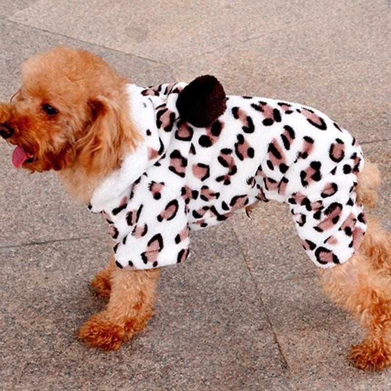 Yesbay Leopard Warm Winter Pet Dog Puppy Clothes Hoodie Jumpsuit Pajamas Outwear Animals & Pet Supplies > Pet Supplies > Dog Supplies > Dog Apparel Yesbay   