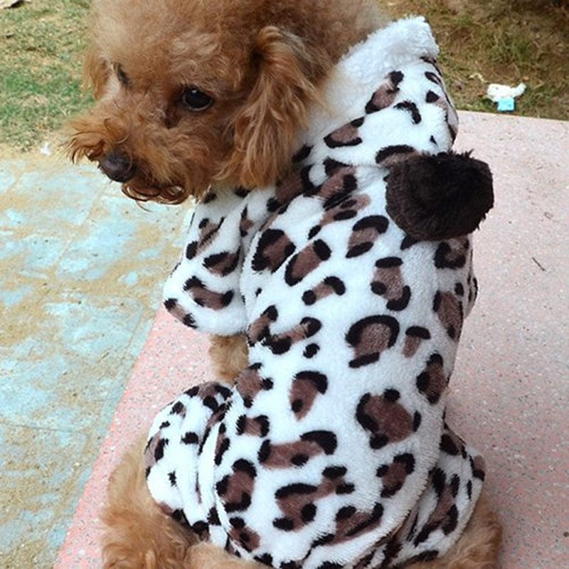 Yesbay Leopard Warm Winter Pet Dog Puppy Clothes Hoodie Jumpsuit Pajamas Outwear Animals & Pet Supplies > Pet Supplies > Dog Supplies > Dog Apparel Yesbay   