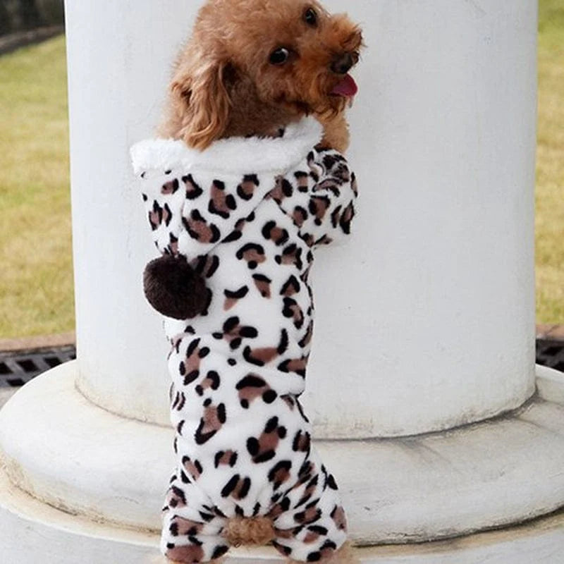 Yesbay Leopard Warm Winter Pet Dog Puppy Clothes Hoodie Jumpsuit Pajamas Outwear Animals & Pet Supplies > Pet Supplies > Dog Supplies > Dog Apparel Yesbay   