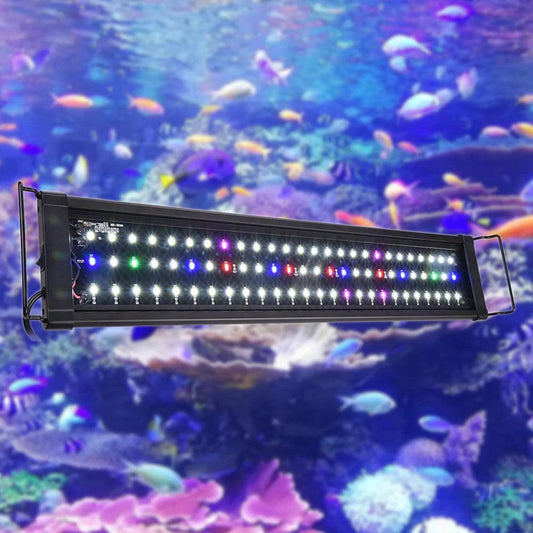 Yescom 24" Multi-Color 78 LED Aquarium Light for 24-35" Freshwater Saltwater Fish Tank Lamp