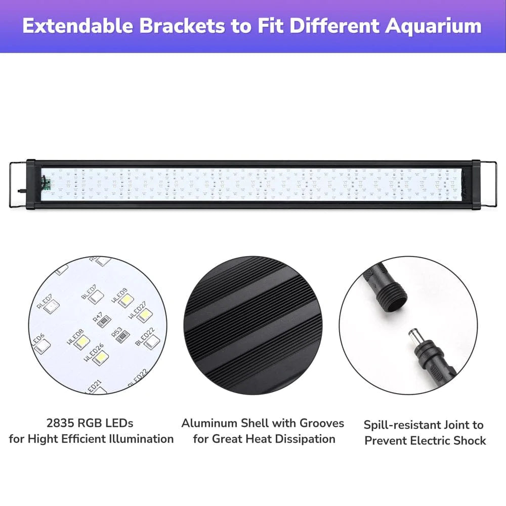 Yescom Aquabasik Aquarium LED Light with Timer Dimmable Lamp for Fish Tank Home Animals & Pet Supplies > Pet Supplies > Fish Supplies > Aquarium Lighting Yescom   