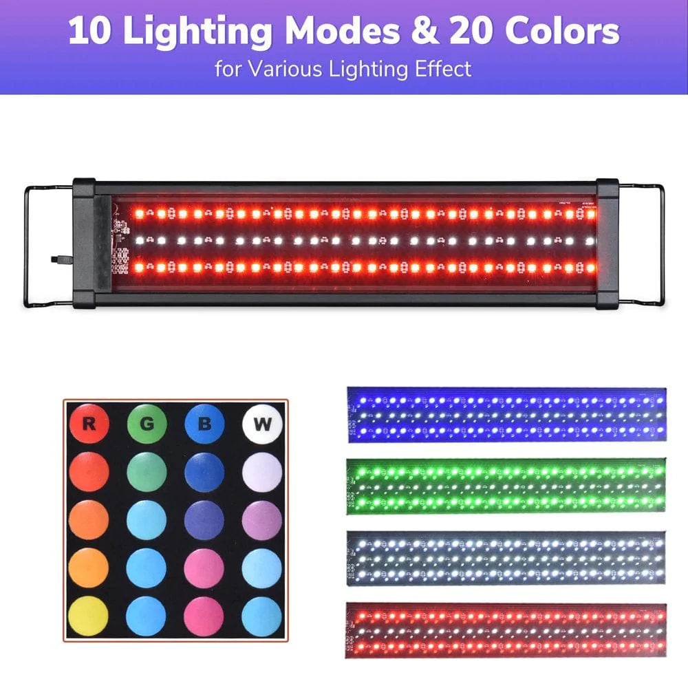 Yescom Aquabasik Aquarium LED Light with Timer Dimmable Lamp Remote Control Fish Tank Animals & Pet Supplies > Pet Supplies > Fish Supplies > Aquarium Lighting Yescom   