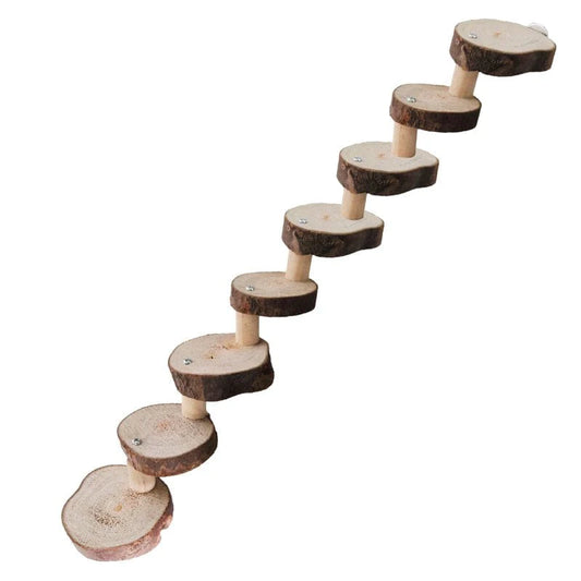 YEUHTLL Wooden Parrot Hamster Climbing Ladder Stairs Birds Exercise Perches Stand Molar Animals & Pet Supplies > Pet Supplies > Bird Supplies > Bird Ladders & Perches YEUHTLL   