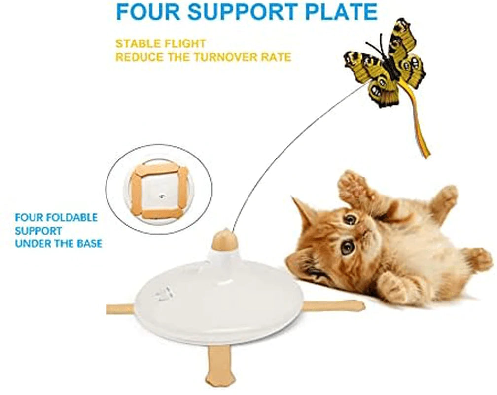 Yextral Rotating Cat Teaser, Butterfly Cat Toys with Butterfly Replacement, White Animals & Pet Supplies > Pet Supplies > Cat Supplies > Cat Toys Xuanchen   