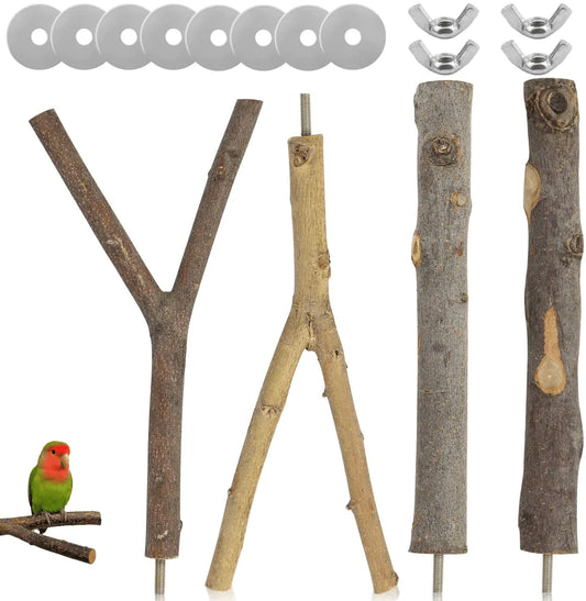 Yg_Oline 4 Sets 8" Natural Wood Perches for Bird Cages, Bird Toys Parakeet Perch Bird Supplies Bird Cage Branches … Animals & Pet Supplies > Pet Supplies > Bird Supplies > Bird Toys YG_Oline   