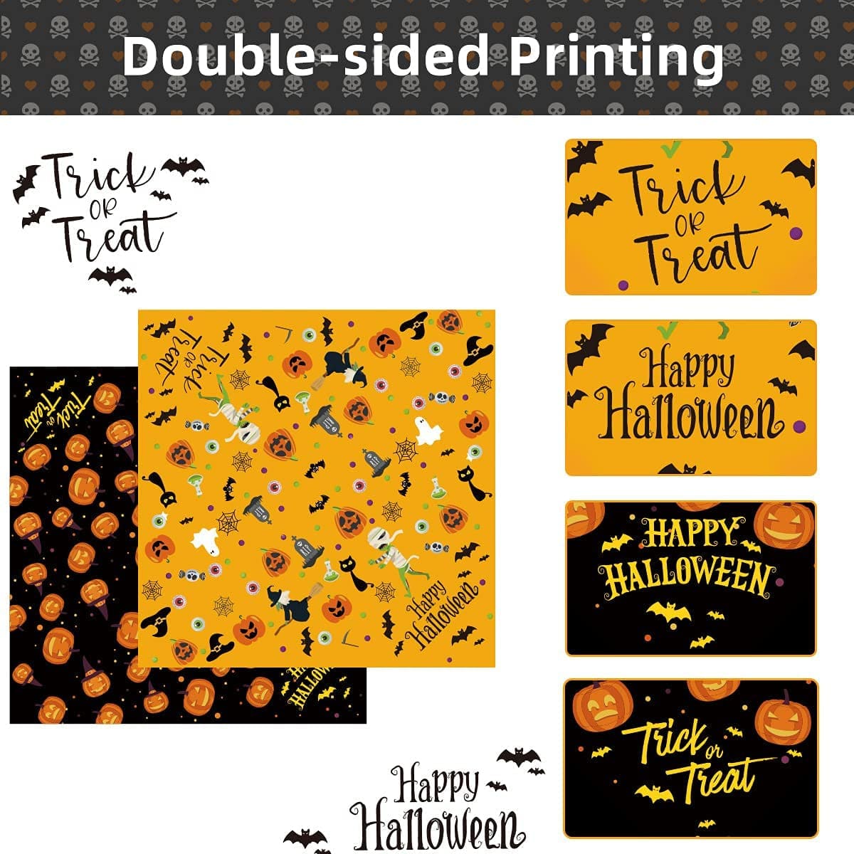 Yicostar Halloween Dog Bandanas, 2 Pack Pumpkin Reversible Dog Bandanas Triangle Bibs Pet Scarf Accessories for Small Medium Large Dogs and Cats Animals & Pet Supplies > Pet Supplies > Dog Supplies > Dog Apparel Yicostar   