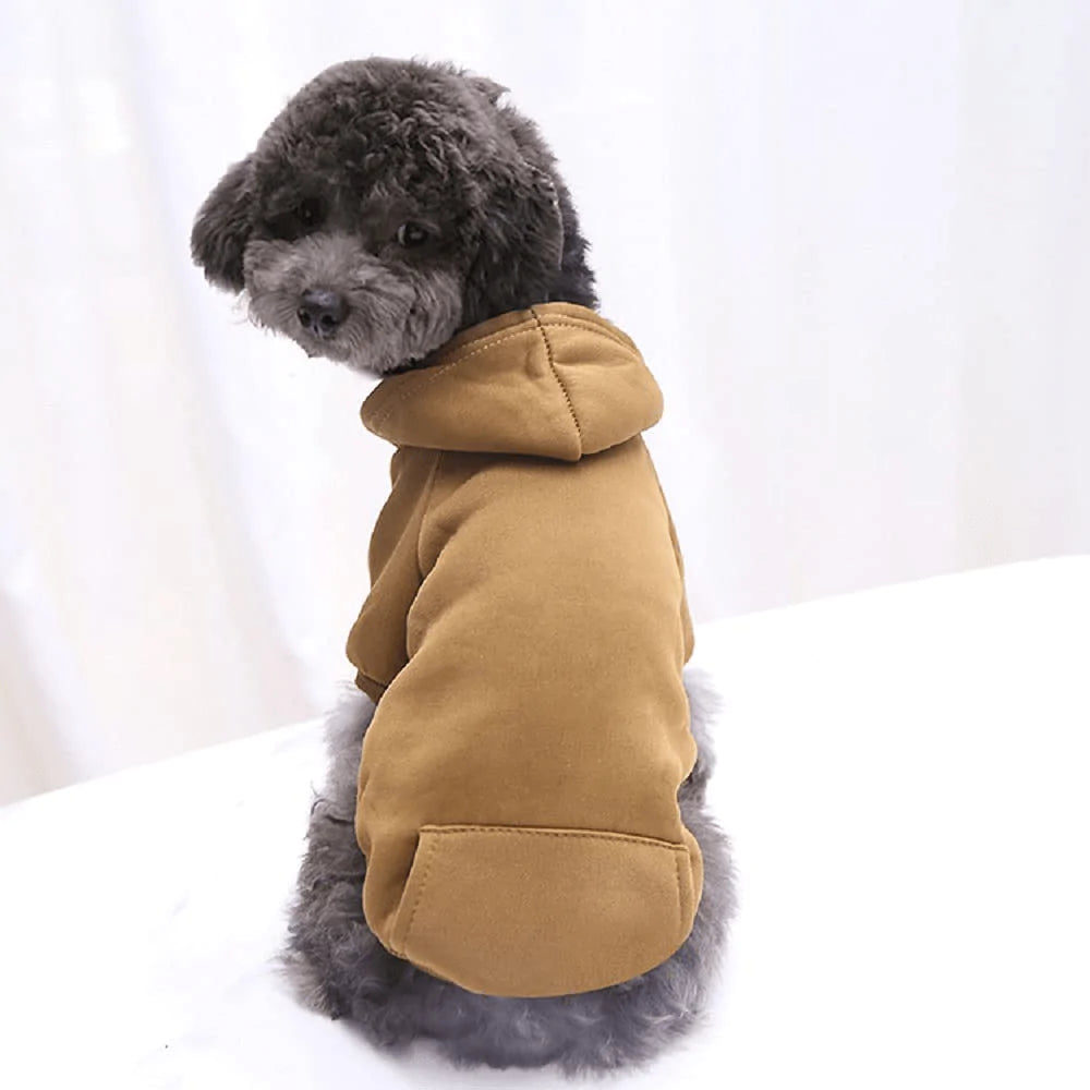 Yikeyo Dog Hoodie with Pocket - Fall Winter Warm Fleece Sweater Puppy Clothes for Small Medium Dogs Boy Girl Yorkies Chihuahua - Pet Cat Sweatshirt Blank Color, Set of 4 Animals & Pet Supplies > Pet Supplies > Dog Supplies > Dog Apparel Yikeyo   