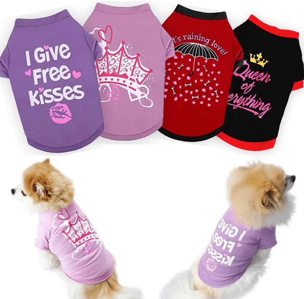 Yikeyo Xs Puppy Clothes Girl - Yorkie Clothes for Small Dogs - Small Puppy Clothes Boy - Xs Dog Clothes Girl - Tea Cup Puppy Clothes - Female Dog Clothes - Girl Dog Clothes Animals & Pet Supplies > Pet Supplies > Dog Supplies > Dog Apparel Yikeyo 4PC Medium 