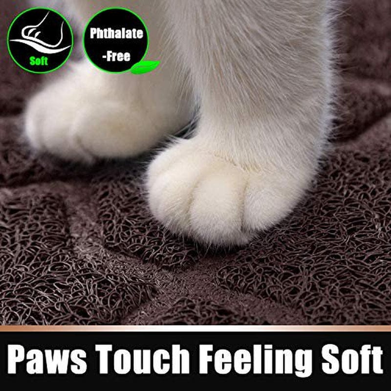 Yimobra Durable Cat Litter Mat, XL Jumbo 35.4 X 23.6 Inches, Easy Clean Cat Mats, Non-Slip, Water Resistant, Traps for Litter Boxes, Pet Litter Floor Mats, Soft, No Phthalate, Dark Coffee Animals & Pet Supplies > Pet Supplies > Cat Supplies > Cat Litter Box Mats Yimobra   