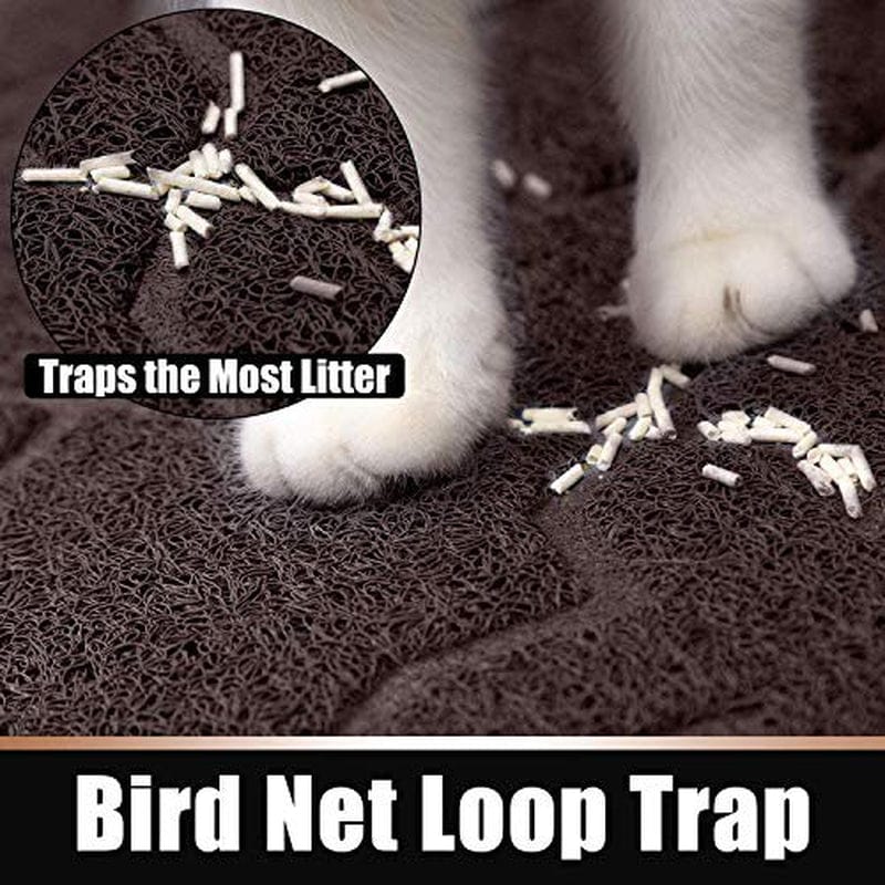 Yimobra Durable Cat Litter Mat, XL Jumbo 35.4 X 23.6 Inches, Easy Clean Cat Mats, Non-Slip, Water Resistant, Traps for Litter Boxes, Pet Litter Floor Mats, Soft, No Phthalate, Dark Coffee Animals & Pet Supplies > Pet Supplies > Cat Supplies > Cat Litter Box Mats Yimobra   