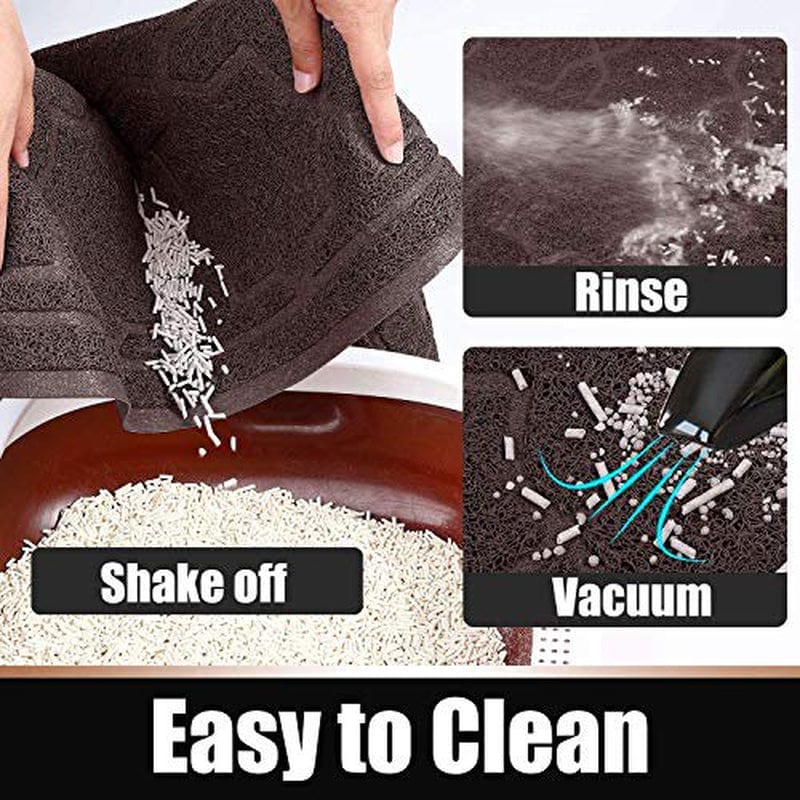 Yimobra Durable Cat Litter Mat, XL Jumbo 35.4 X 23.6 Inches, Easy Clean Cat Mats, Non-Slip, Water Resistant, Traps for Litter Boxes, Pet Litter Floor Mats, Soft, No Phthalate, Dark Coffee Animals & Pet Supplies > Pet Supplies > Cat Supplies > Cat Litter Box Mats Yimobra   