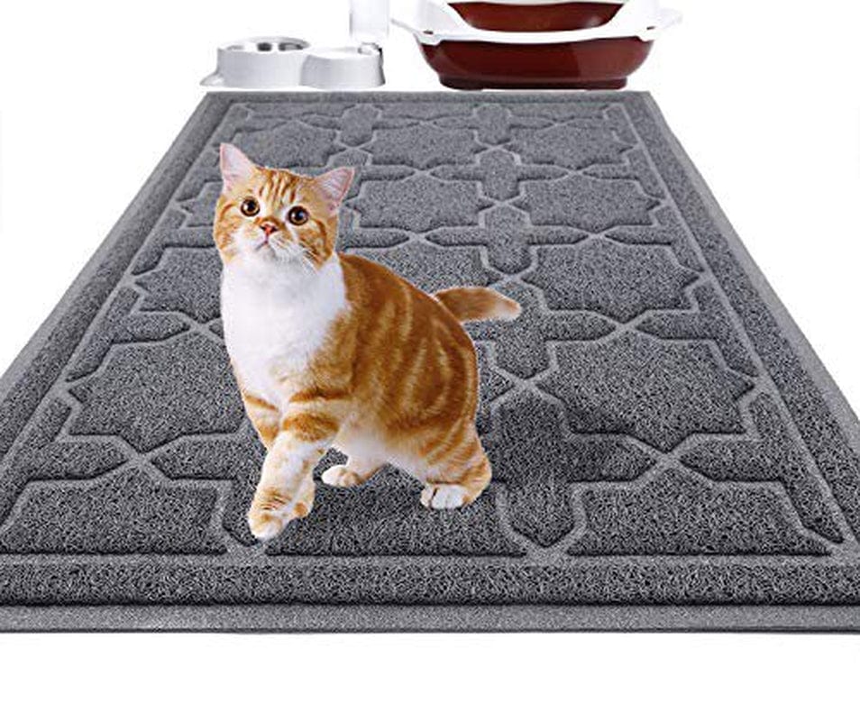 Yimobra Durable Cat Litter Mat, XL Jumbo 35.4 X 23.6 Inches, Easy Clean Cat Mats, Non-Slip, Water Resistant, Traps for Litter Boxes, Pet Litter Floor Mats, Soft, No Phthalate, Dark Gray Animals & Pet Supplies > Pet Supplies > Cat Supplies > Cat Litter Box Mats Yimobra   