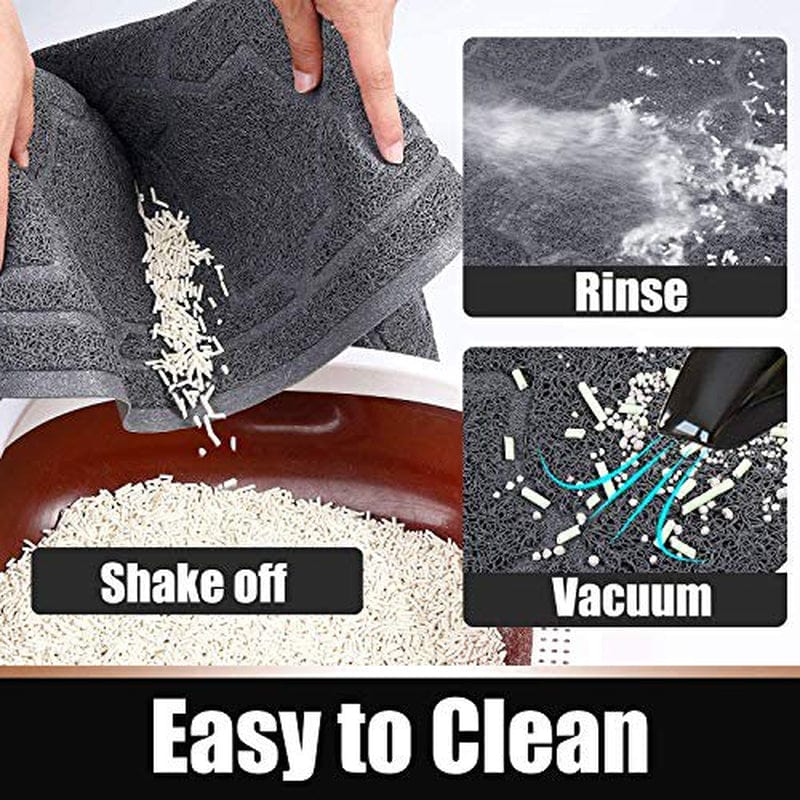 Yimobra Durable Cat Litter Mat, XL Jumbo 35.4 X 23.6 Inches, Easy Clean Cat Mats, Non-Slip, Water Resistant, Traps for Litter Boxes, Pet Litter Floor Mats, Soft, No Phthalate, Dark Gray Animals & Pet Supplies > Pet Supplies > Cat Supplies > Cat Litter Box Mats Yimobra   