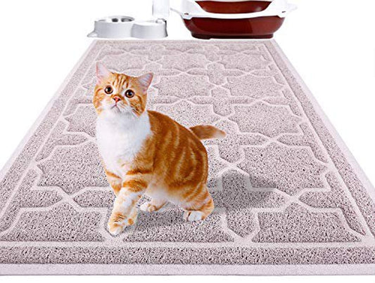 Yimobra Durable Cat Litter Mat, XL Jumbo 35.4 X 23.6 Inches, Easy Clean Cat Mats, Non-Slip, Water Resistant, Traps for Litter Boxes, Pet Litter Floor Mats, Soft, No Phthalate, Light Coffee Animals & Pet Supplies > Pet Supplies > Cat Supplies > Cat Litter Box Mats Yimobra   