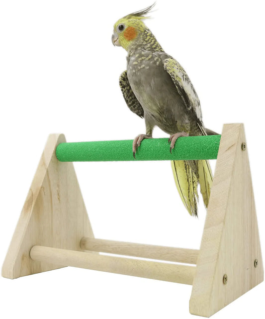 YINGGE Parrots Playstand Bird Playground Wood Perch Gym Stand Exercise Playgym for Conure Lovebirds,Table Playstand for Small Cockatiels