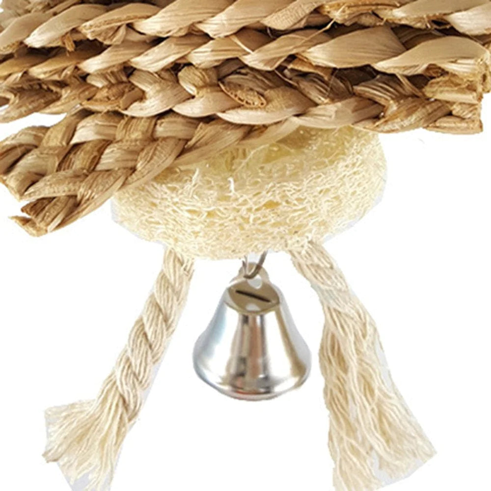 Yirtree Large Parrot Chew Toy for Bird Macaw African Greys Cockatoo Eclectus Budgies Parakeet Cockatiel Conure Lovebirds Cage Wood Toy Loofah Cuttlebone Grass Parrot Cage Bite Toy Animals & Pet Supplies > Pet Supplies > Bird Supplies > Bird Toys Yirtree   