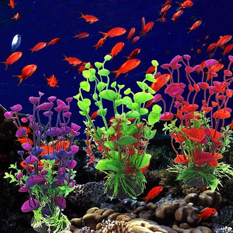 Yirtree Pets Plastic Plants for Fish Tank Decorations Large Artificial Aquarium Decor and Accessories Animals & Pet Supplies > Pet Supplies > Fish Supplies > Aquarium Decor Yirtree   