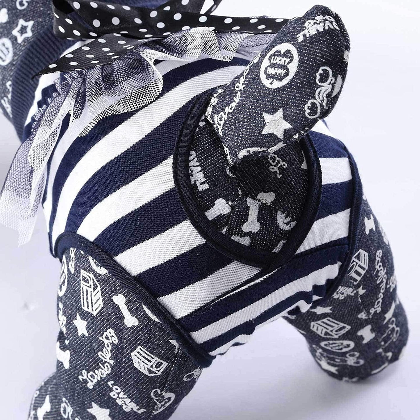 Yizyif Dog Diaper Washable Reusable Pet Dog Cotton Physiological Shorts Sanitary Panties for Female Dog Puppy Doggy Kitten Menstruation Incontinence Navy Blue M Animals & Pet Supplies > Pet Supplies > Dog Supplies > Dog Apparel YiZYiF   