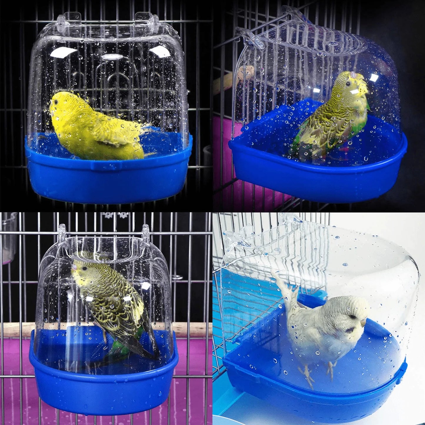 YJJKJ Caged Bird Bath Bird Cage Parrot Supplies Bathing Tub for Small Brids Canary Budgerigar Cockatiel Lovebird（Random Color） Animals & Pet Supplies > Pet Supplies > Bird Supplies > Bird Cage Accessories YJJKJ   